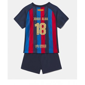 Baby Fußballbekleidung Barcelona Jordi Alba #18 Heimtrikot 2022-23 Kurzarm (+ kurze hosen)